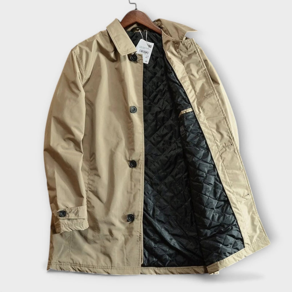 Men's Weatherproof Insulated Long Button Winter Coat