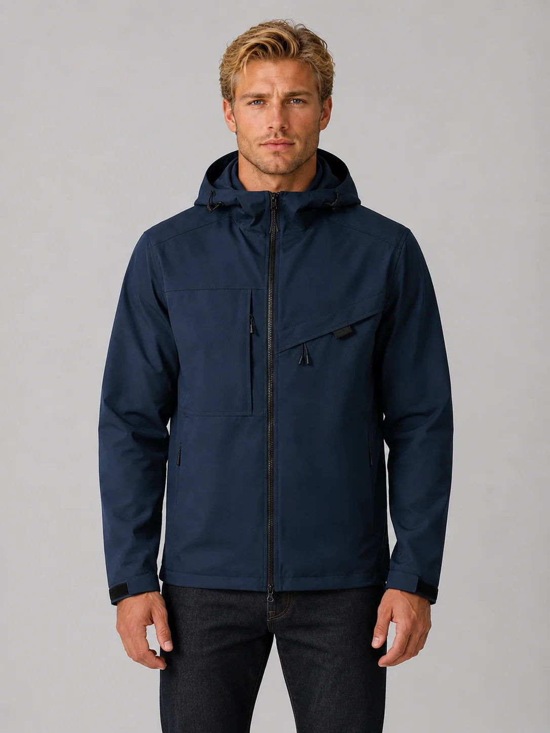 Men's Windproof Water-Resistant Hooded Jacket