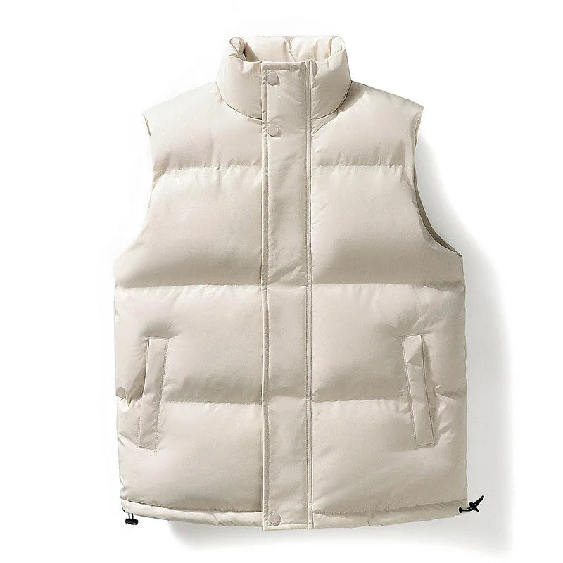 Men's Lightweight Quilted Zip-Up Bodywarmer Vest in White