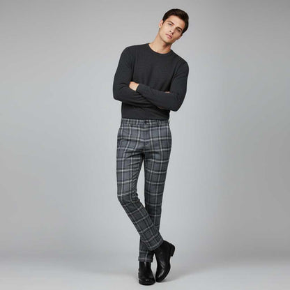 Sasha Checked Chinos | Men's Casual Trousers
