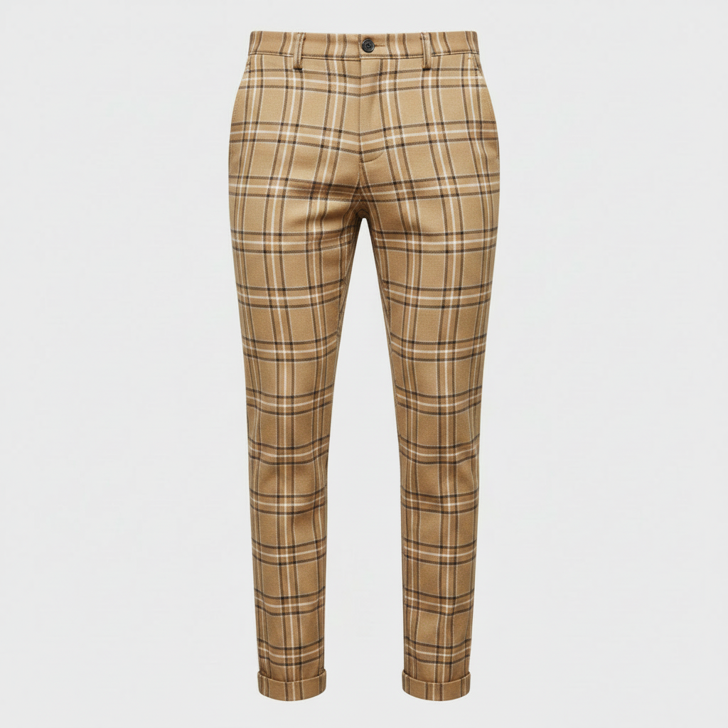 Sasha Checked Chinos | Men's Casual Trousers 7