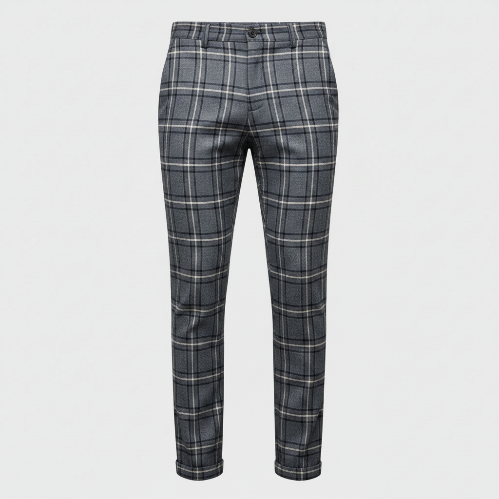 Sasha Checked Chinos | Men's Casual Trousers 9