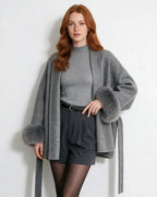 Women's Cozy Wide Shawl Collar Belted Coat