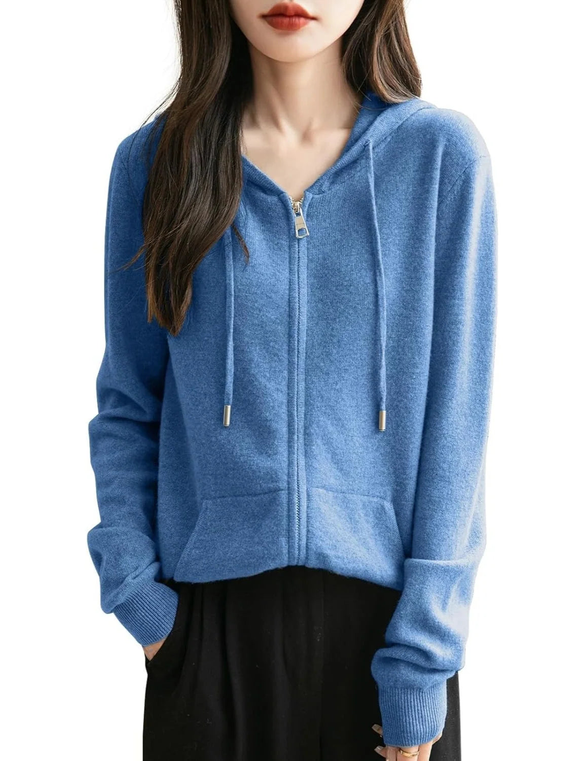 Women's Cozy Hooded Zip-Up Cardigan