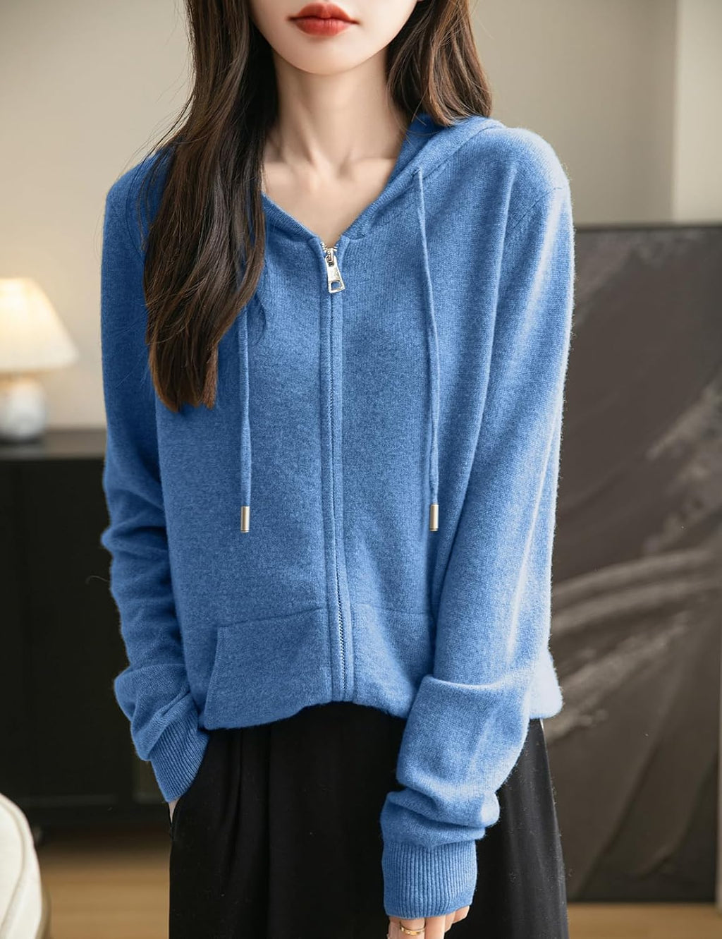 Women's Cozy Hooded Zip-Up Cardigan