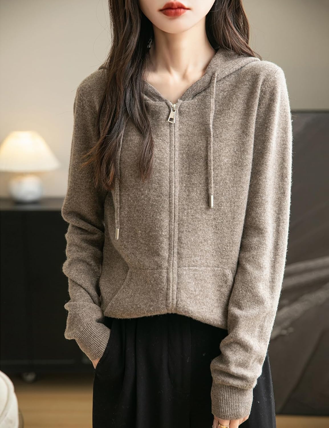 Women's Cozy Hooded Zip-Up Cardigan