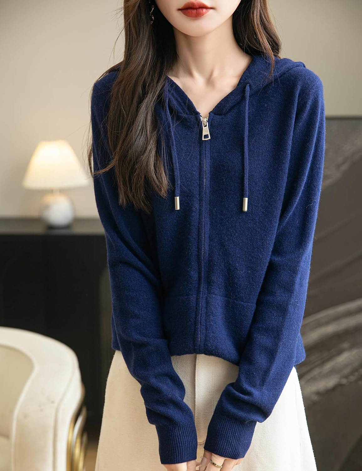 Women's Cozy Hooded Zip-Up Cardigan
