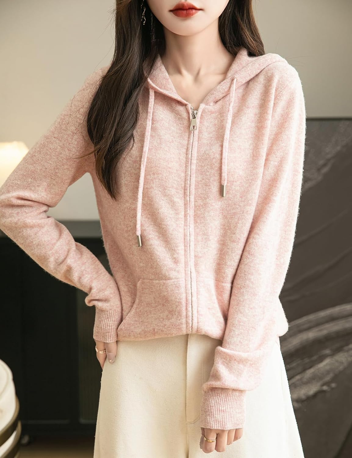 Women's Cozy Hooded Zip-Up Cardigan