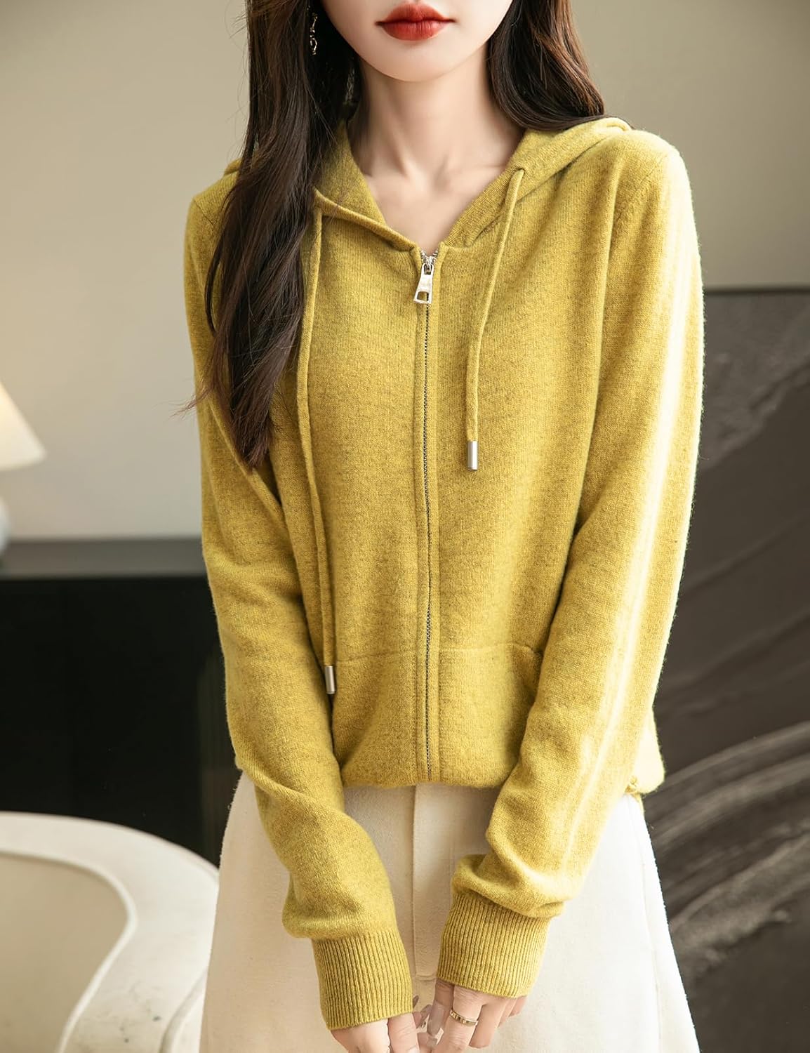 Women's Cozy Hooded Zip-Up Cardigan