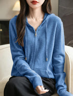 Women's Cozy Hooded Zip-Up Cardigan