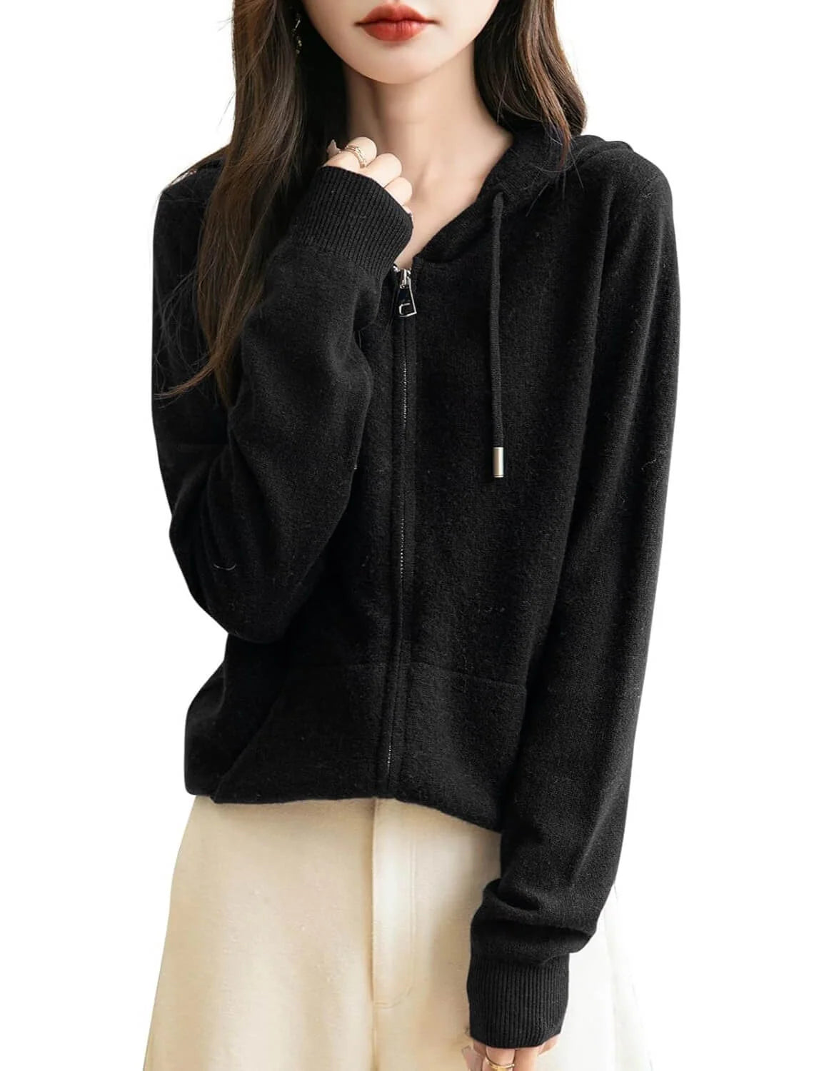 Women's Cozy Hooded Zip-Up Cardigan