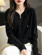 Women's Cozy Hooded Zip-Up Cardigan