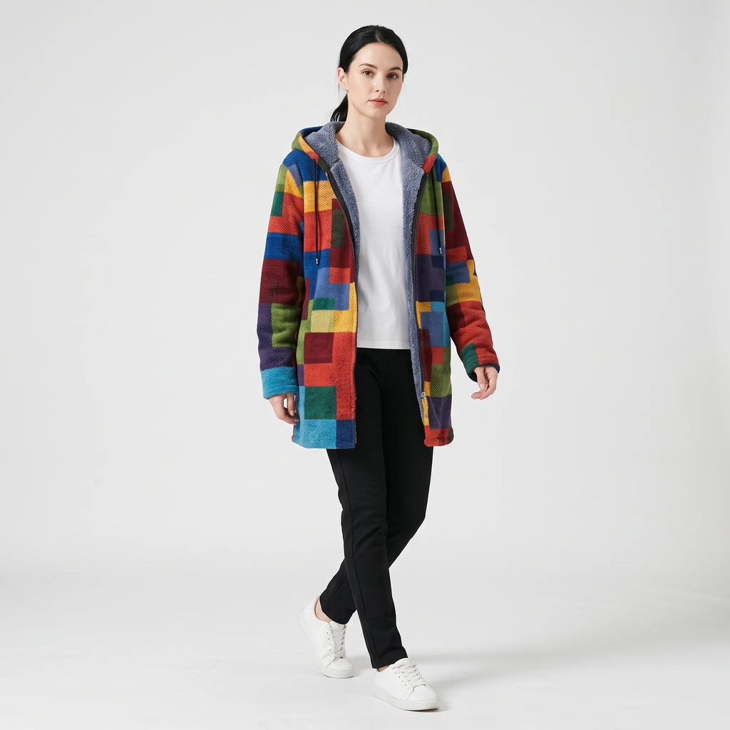Women's Cozy Relaxed Fit Hooded Jacket