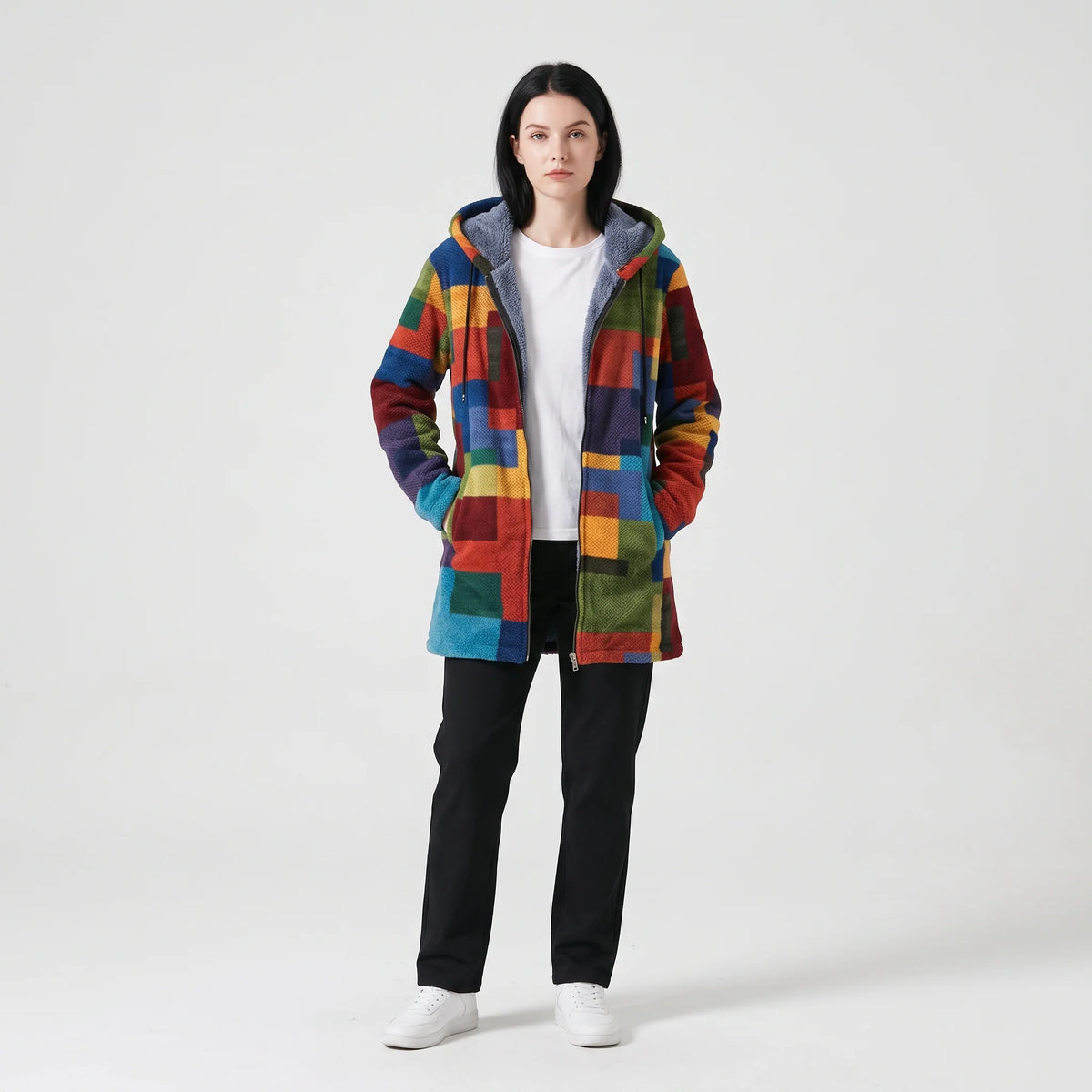 Women's Cozy Relaxed Fit Hooded Jacket