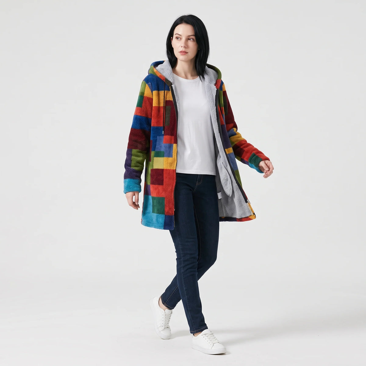 Women's Cozy Relaxed Fit Hooded Jacket