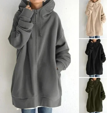 Women's Elegant Lightweight Zip-Up Autumn Hoodie
