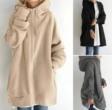 Women's Elegant Lightweight Zip-Up Autumn Hoodie