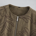 Women's Floral Cropped Regular Fit Jacket