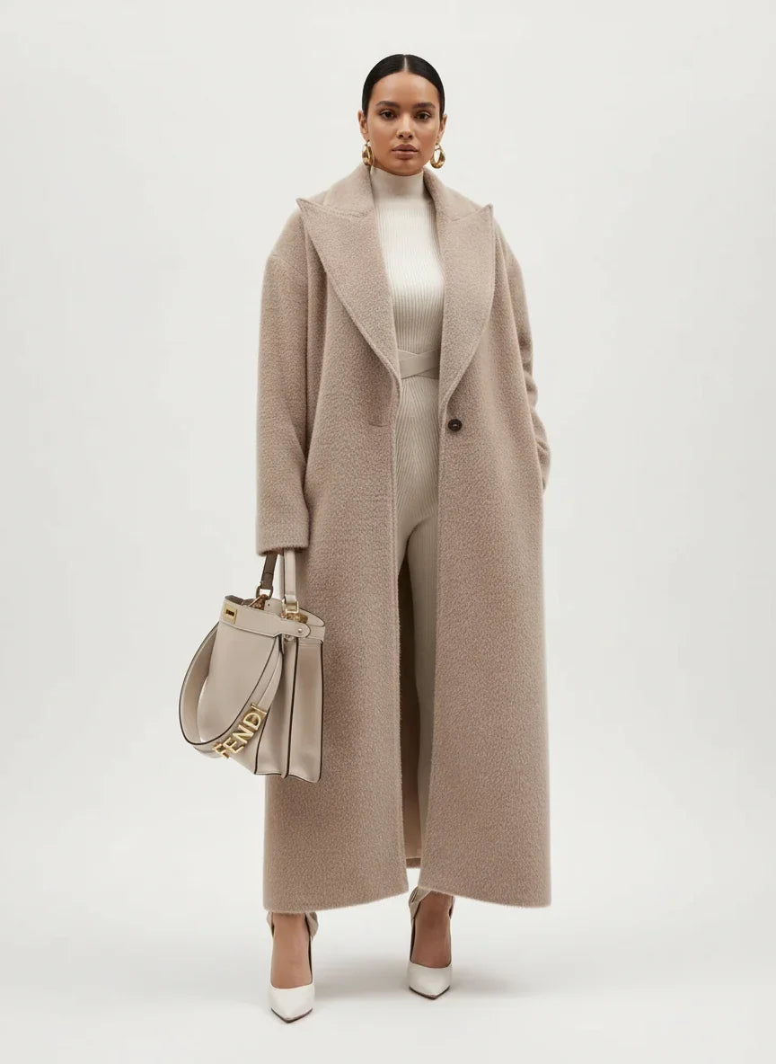 Women's Relaxed Fit Longline Button-Up Winter Coat