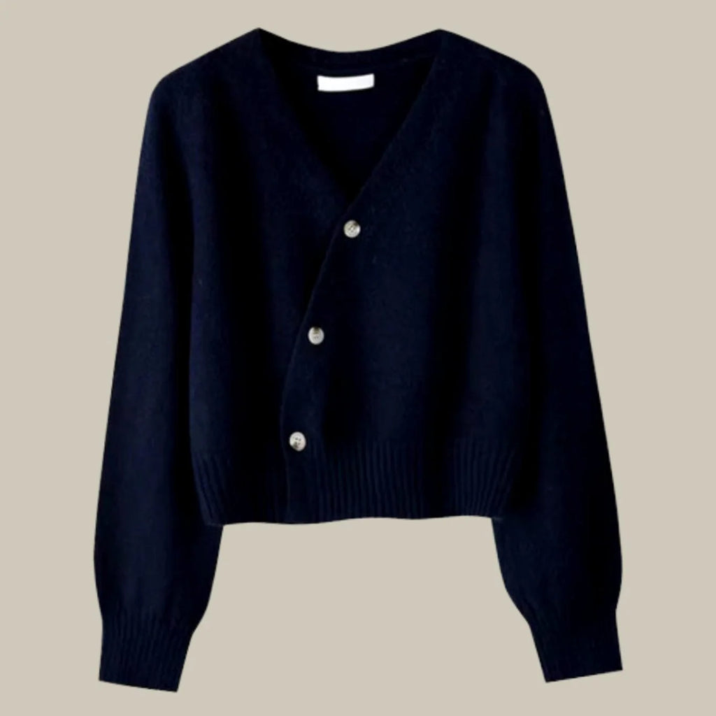 Women's Relaxed V-Neck Cropped Cardigan