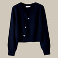 Women's Relaxed V-Neck Cropped Cardigan