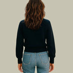 Women's Relaxed V-Neck Cropped Cardigan