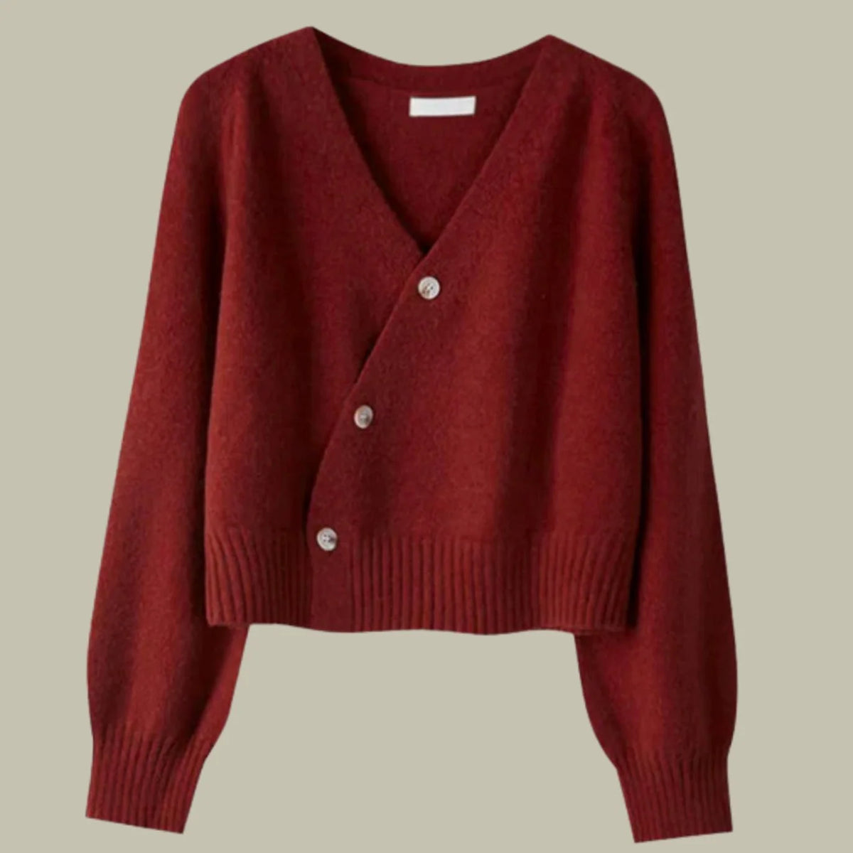 Women's Relaxed V-Neck Cropped Cardigan