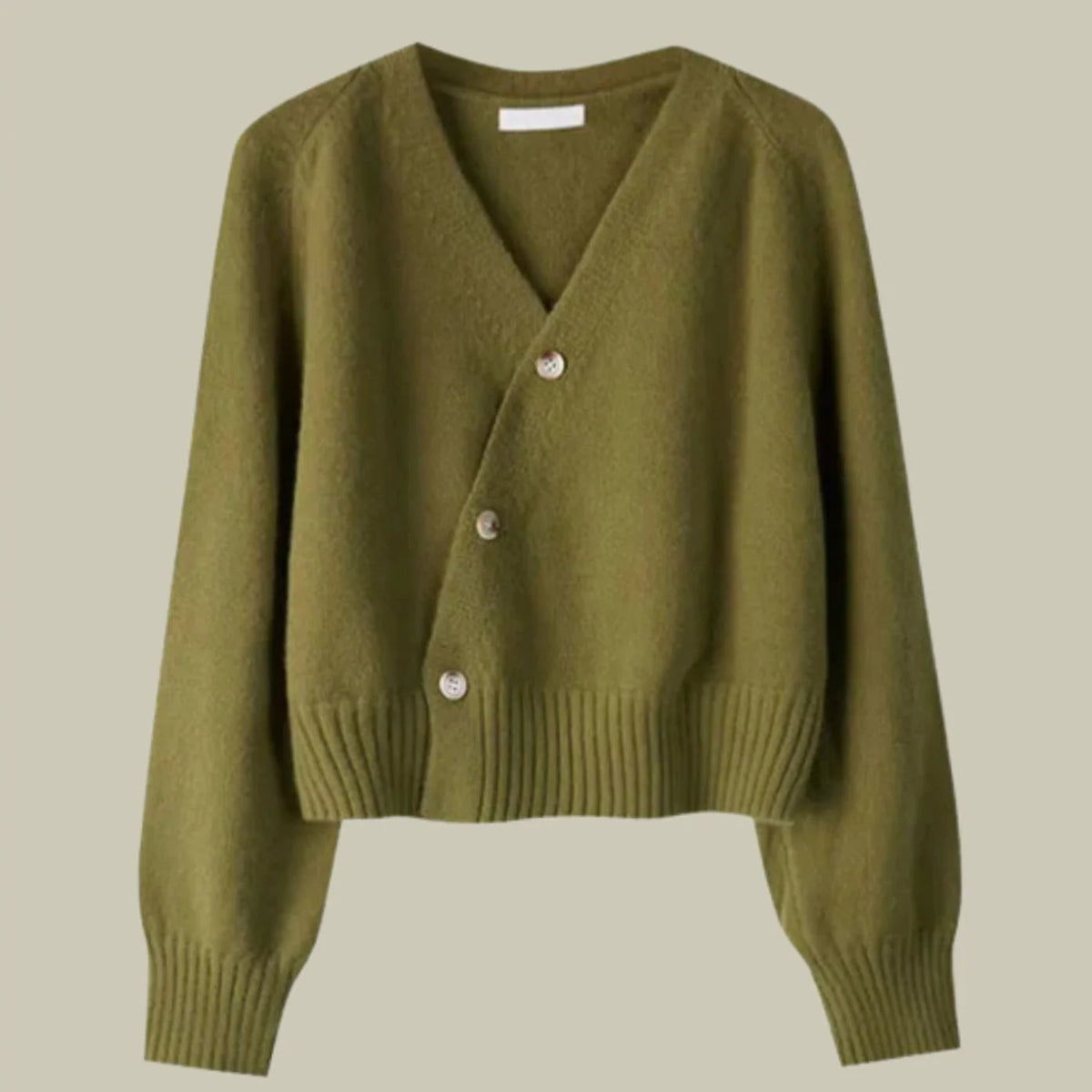Women's Relaxed V-Neck Cropped Cardigan