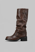Women's Stylish Buckled Knee-High Boots