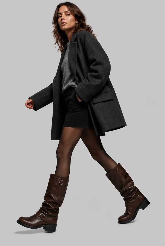 Women's Stylish Buckled Knee-High Boots