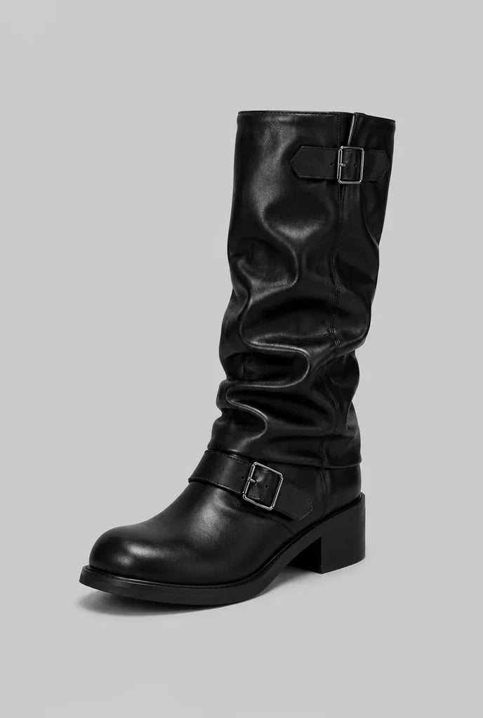 Women's Stylish Buckled Knee-High Boots