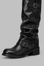 Women's Stylish Buckled Knee-High Boots