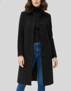 Women's Tailored Single-Breasted Fit and Flare Coat