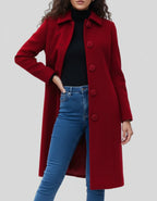 Women's Tailored Single-Breasted Fit and Flare Coat