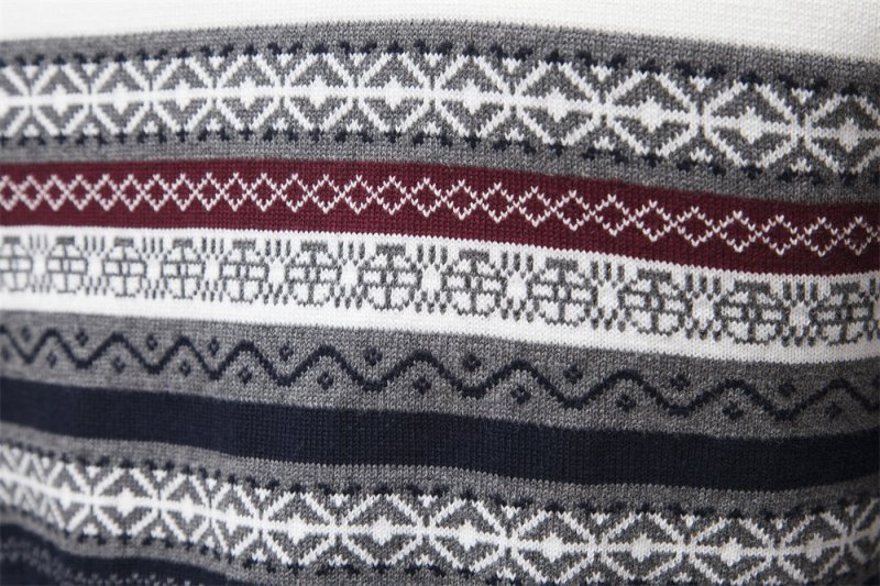 Men's Fair Isle Cable Knit Half-Zip Christmas Jumper