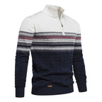Men's Fair Isle Cable Knit Half-Zip Christmas Jumper