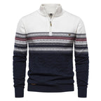 Men's Fair Isle Cable Knit Half-Zip Christmas Jumper