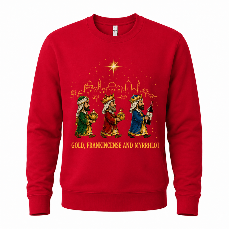 Men's Funny Wise Men Christmas Jumper in Red