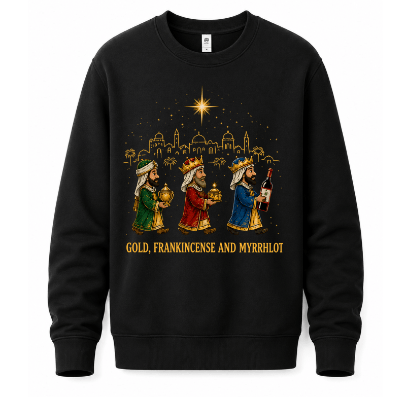 Men's Funny Wise Men Christmas Jumper in Black